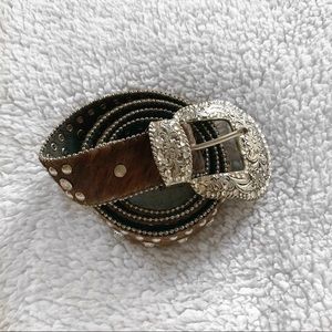 Nocona Cowhide Rhinestone Embellished Belt